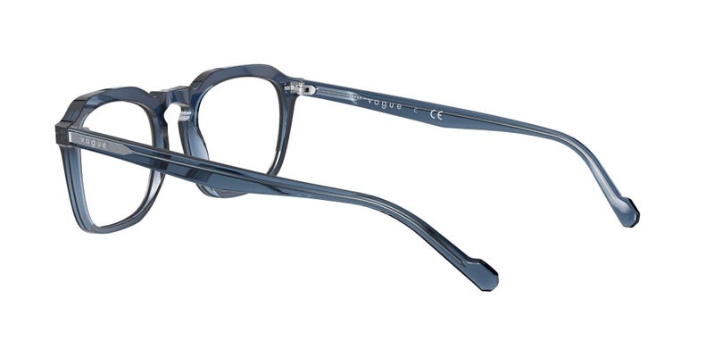 Vogue Eyewear Men's Vo5348 Square Prescription Eyewear Frames, Transparent Blue/Demo Lens, 49 mm