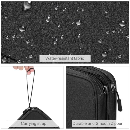 FYY Electronic Organizer, Extra Large Travel Cable Organizer Bag Pouch Portable Waterproof Double Layers All-in-One Storage Bag for iPad, Cable, Power Bank, Laptop Charger for Office/Home, Black - Image 4
