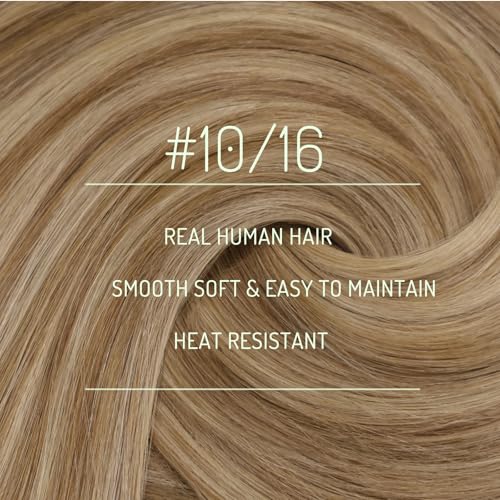 RUNATURE Clip in Hair Extensions Real Human Hair Dark Blonde Hair Extensions Clip ins Double Weft 18 Inch Remy Clip in Human Hair Extensions Full Head Thick Hair Extensions 120g 7Pcs - Image 2