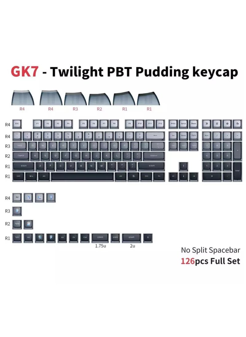 SKYLOONG - GK7 PBT Translucent Keycaps Compatible with 60%/65%/75%/80%/96%/100% Keyboard Layout (Twilight) - Image 1