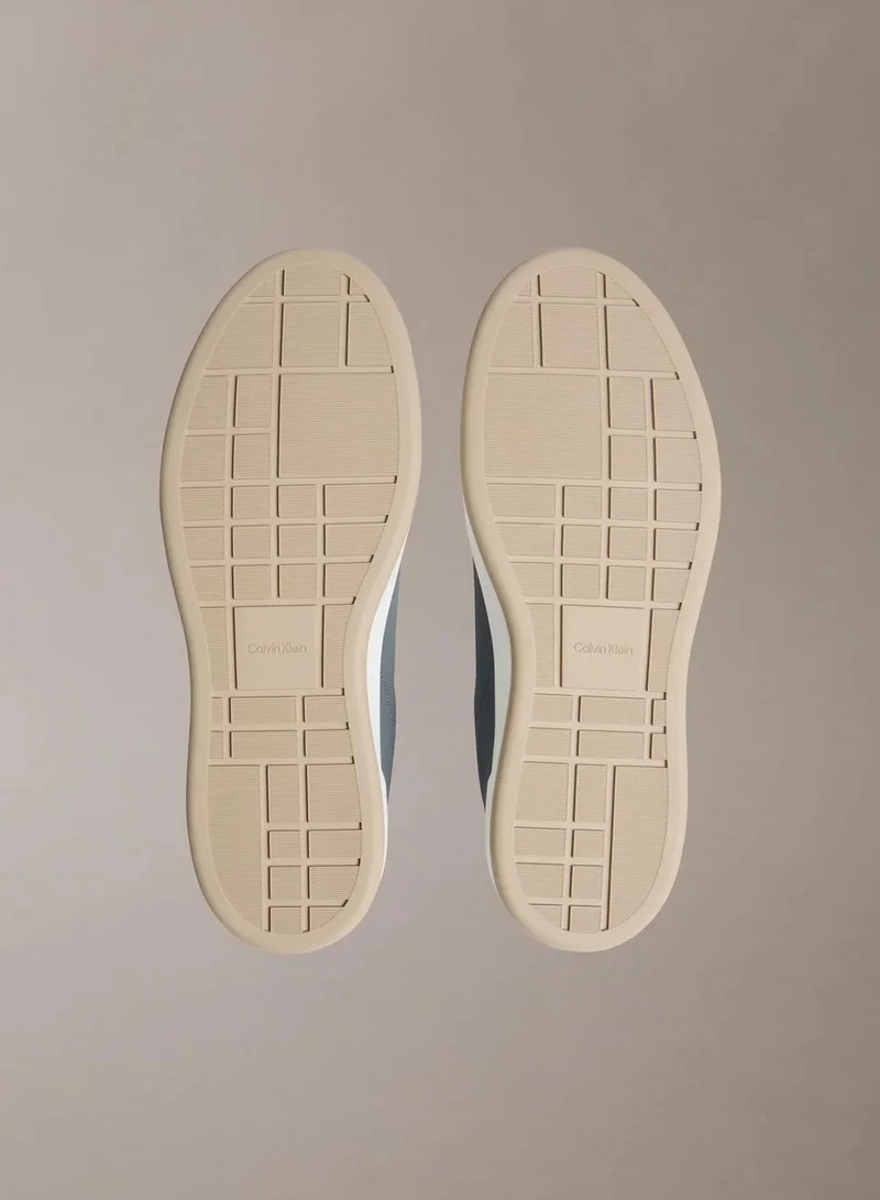 Calvin Klein Turbulence/Bright White/Travertine Premier - Leather Signature Trainers for Men | Best Price UAE