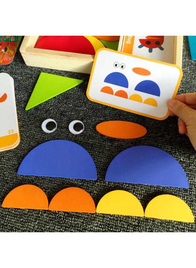 أحجية حيوانات هندسية مونتيسوري للأطفال للتعليم المبكر وتنمية الذكاء المفيد وألغاز التفكير لعمر 3-6 سنوات - اللون: متقدم - Image 5