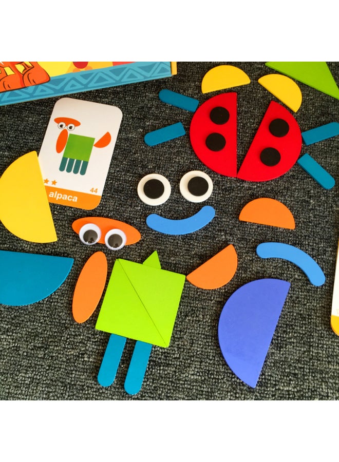 أحجية حيوانات هندسية مونتيسوري للأطفال للتعليم المبكر وتنمية الذكاء المفيد وألغاز التفكير لعمر 3-6 سنوات - اللون: متقدم - Image 4