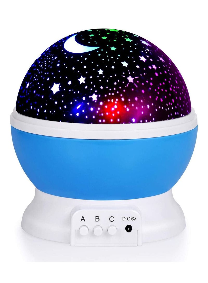 Cinda Kids Night Light Toys for 2-8 Year Old Girls Gifts Night Lights for Kids with 360 Degree Rotation and 8 Color Light Changing Star Projector Light Gifts for 4-6 Year Old Girls Blue  - Image 2