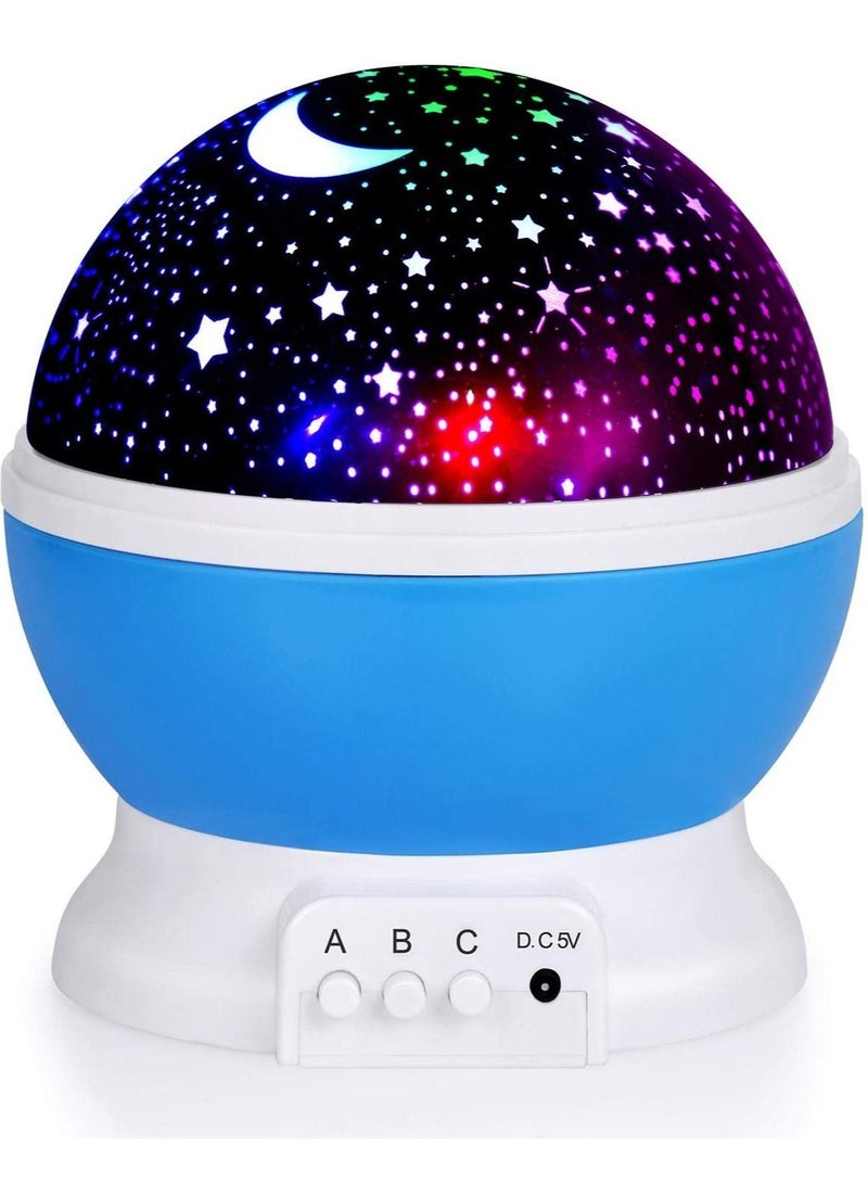 Cinda Kids Night Light Toys for 2-8 Year Old Girls Gifts Night Lights for Kids with 360 Degree Rotation and 8 Color Light Changing Star Projector Light Gifts for 4-6 Year Old Girls Blue  - Image 4