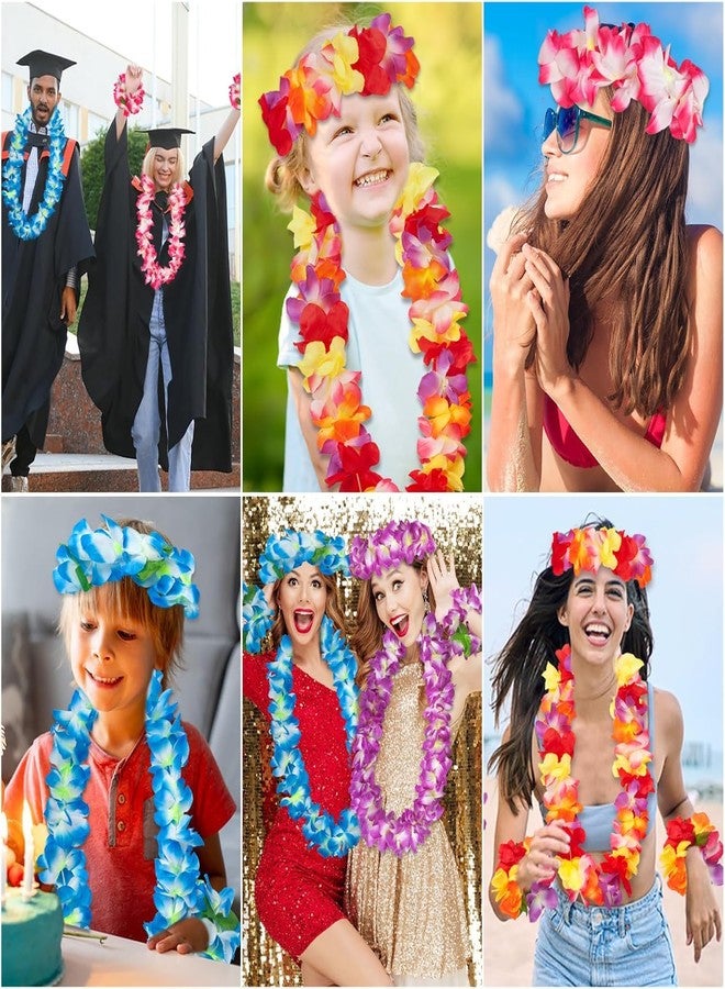 PartyToko 06pcs Hawaiian Garland Set for Hawaiian Party Decorations 06pcs Multicolor Artificial Flowers - Image 5