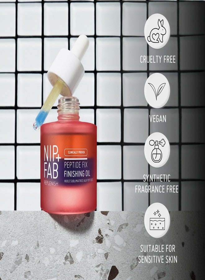 Nip+Fab Peptide Fix Finishing Oil 2%, 1.01 fl oz, Perfect Finish for All Skincare Routines, Support the Skin Barrier, Brighter Smoother Skin Lightweight Bi-Phase Anti-Wrinkle Formula - Image 2