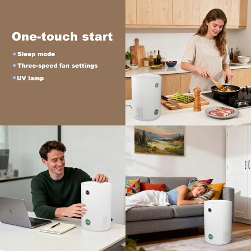 Arint Air Purifiers for Bedroom,H13 True HEPA Air Purifier with 5-Layer Filtration for Pollen/Smoke/Dust/Pet Dander/Odor/Hair,Portable Small Air Purifiers for Home/Office/Living Room(KJ80A White) - Image 5