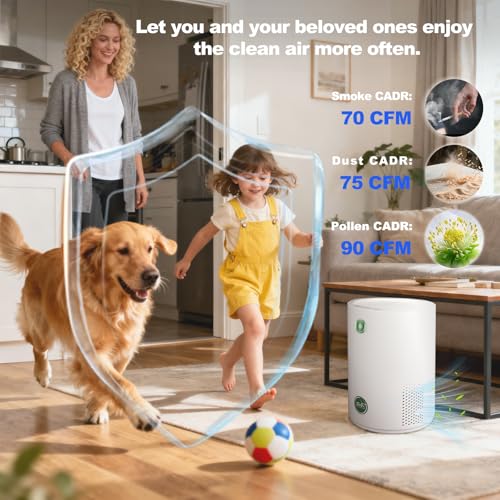 Arint Air Purifiers for Bedroom,H13 True HEPA Air Purifier with 5-Layer Filtration for Pollen/Smoke/Dust/Pet Dander/Odor/Hair,Portable Small Air Purifiers for Home/Office/Living Room(KJ80A White) - Image 3