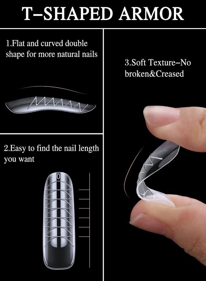 MORGLES 144 Pcs Nail Forms, MORGLES 2 Sizes Poly Extension Gel Dual Forms, Coffin Nails Extension with Stiletto Shape Molds, 10 Pcs Clips with Files for Home & Salon - Image 3