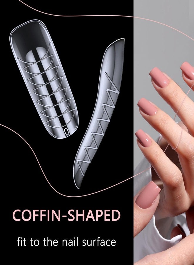 MORGLES 144 Pcs Nail Forms, MORGLES 2 Sizes Poly Extension Gel Dual Forms, Coffin Nails Extension with Stiletto Shape Molds, 10 Pcs Clips with Files for Home & Salon - Image 4