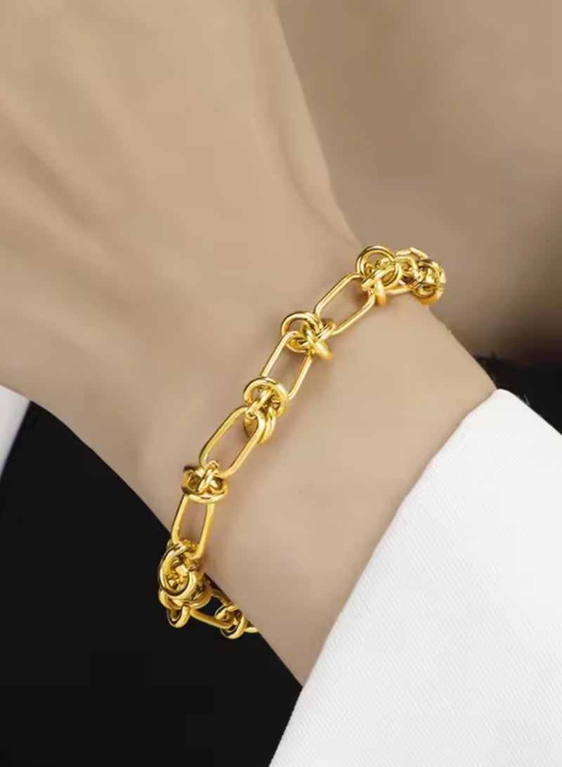 Casual collection Elegant & High Quality Stainless Steel Gold Plated Bracelet For Women - Image 1