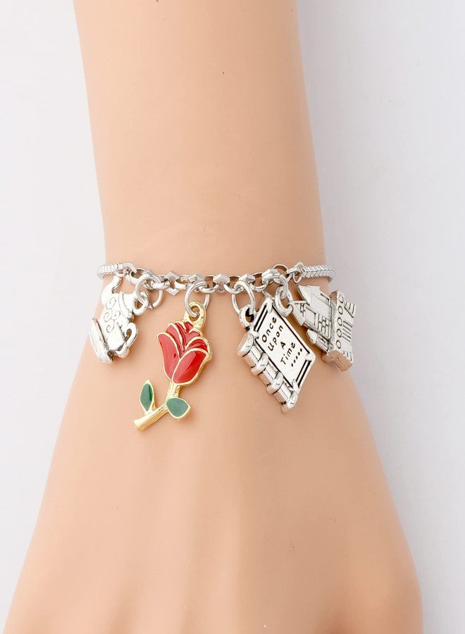 ميوسبارك سوار MYOSPARK الجمالي، هدية مستوحاة من الجمال، سوار زهرة الورد، هدية لمحبي الأميرات (سوار ورد منزلق) - Image 5