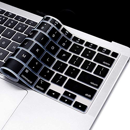 Oaky Keyboard Protector Compatible with MacBook Air 13 inch 2020 Release Model A2179 Soft Silicone Waterproof Dust-Proof Ultra Thin Keyboard Cover Skin for MacBook Air 13 2020 - Silicon Black - Image 1