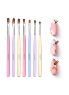 beetles Gel Polish Beetles Gel Nail Brush, 7Pcs Nail Art Brushes, Nail Art Tips Nail Brushes for Nail Art Nail Painting Brush Pen Set for Home and Salon Use Decoration  - Image 1