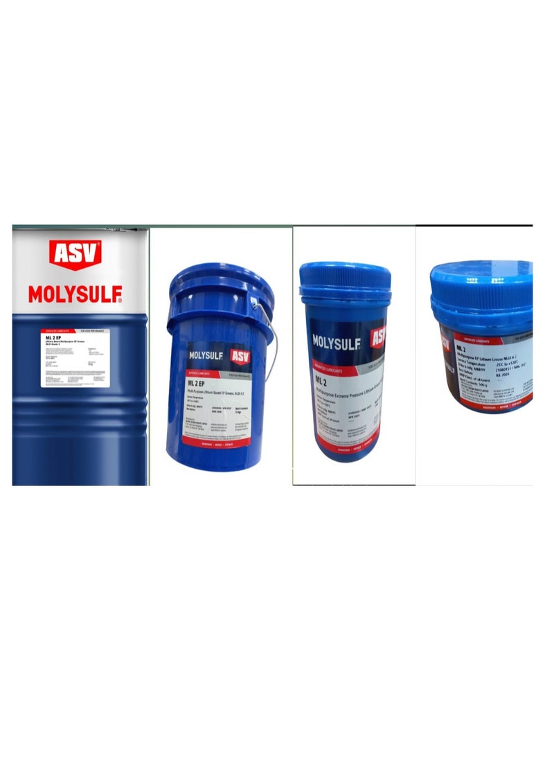 MOLYSULF - ASV ML 2 EP Lithium Soap Based Multipurpose Grease Upto +120°C - 500g - Image 1