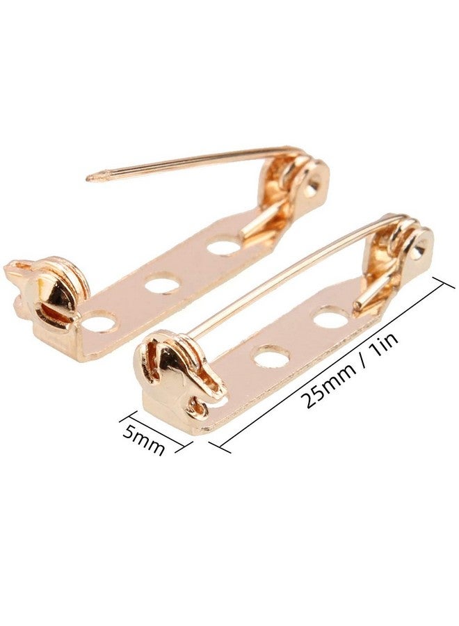 STARVAST 200 Pcs Gold Tone Brooch Pin Backs Clasp 1 Inch Bar Pins Findings 3 Holes Safety Pins For Badge Insignia Citation Bars Making Corsage Name Tags Toy Pins And Jewelry Making By Starvast - Image 2