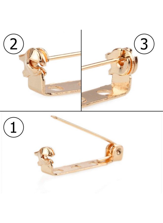 STARVAST 200 Pcs Gold Tone Brooch Pin Backs Clasp 1 Inch Bar Pins Findings 3 Holes Safety Pins For Badge Insignia Citation Bars Making Corsage Name Tags Toy Pins And Jewelry Making By Starvast - Image 5