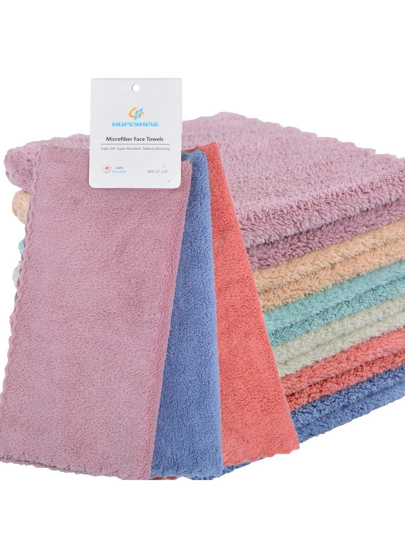 HOPESHINE - Face Makeup Remover Cloths Wash Towels Facial Cleaning Wipes Reusable Soft for Sensitive Skin Erase Mascara Eyeliner Foundation Lipstick 12 inch X 12 inch - Image 1