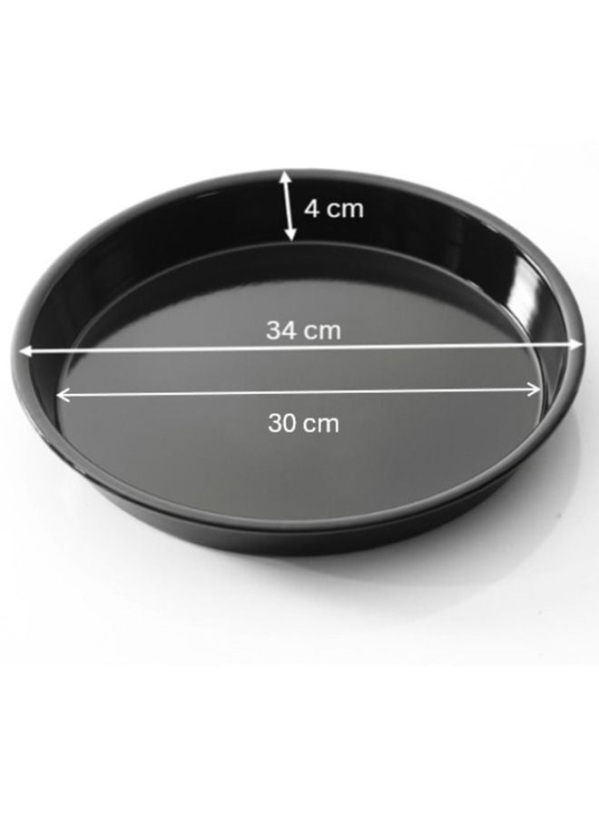 Easy Cooking Aluminium Non-Stock Round Baking Dish Pan Black 34cm - Image 2