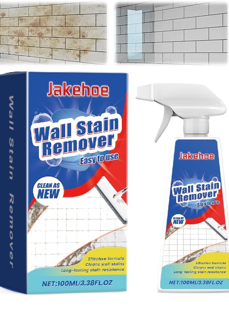 Jakehoe Wall Cleaner, 100ml All Purpose Highly Effective Wall Cleaner Spray, Easy to Use Household Wall Stain Cleaner, Wall Decontamination Paste for Toilet, Bathroom, Ceiling, Baseboard - Image 1