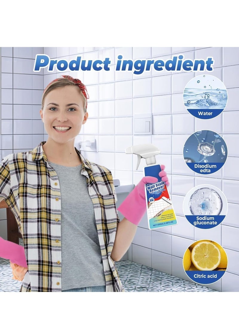 Jakehoe Wall Cleaner, 100ml All Purpose Highly Effective Wall Cleaner Spray, Easy to Use Household Wall Stain Cleaner, Wall Decontamination Paste for Toilet, Bathroom, Ceiling, Baseboard - Image 5