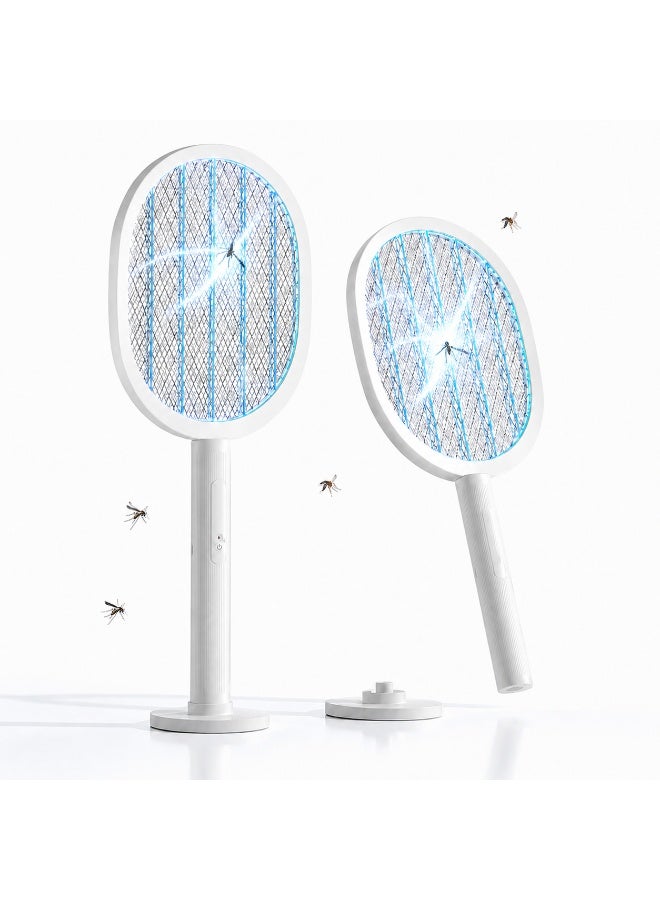 ORIONMAX Electric Mosquito Swatter Racket Rechargeable Bug Zapper & Mosquito Killer, Dual Mode Fly Swatter with LED Light Trap, Safe Electric Grid, Enlarged Mesh, Long Battery Life Indoor Outdoor - Image 1