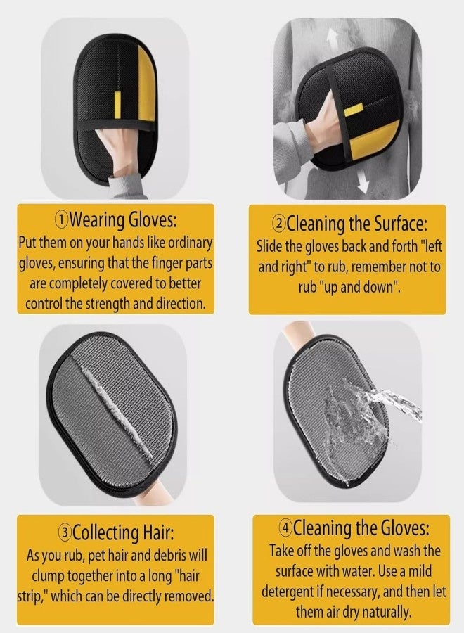 2-Pack Pet Hair Removal Gloves – Remove Cat/Dog Fur from Clothing, Furniture, Car Seats, Bedding & Carpet – Reusable & Washable Lint Hair Remover for Home & Pet Owners - Image 5