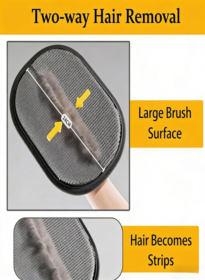 2-Pack Pet Hair Removal Gloves – Remove Cat/Dog Fur from Clothing, Furniture, Car Seats, Bedding & Carpet – Reusable & Washable Lint Hair Remover for Home & Pet Owners - Image 3