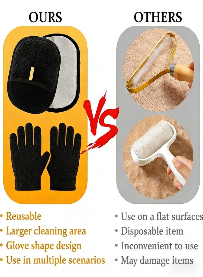 2-Pack Pet Hair Removal Gloves – Remove Cat/Dog Fur from Clothing, Furniture, Car Seats, Bedding & Carpet – Reusable & Washable Lint Hair Remover for Home & Pet Owners - Image 4