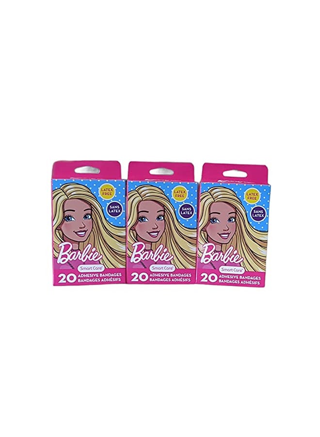 Smart Care Barbie Themed Sterile Adhesive Kids Bandages - Three Pack, Multi - Image 1