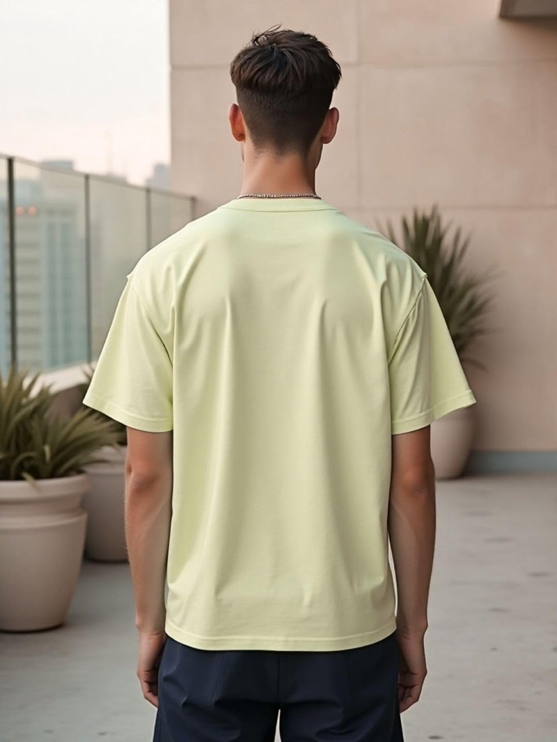 NOBERO Men's Solid Oversized Heavy Cotton T-Shirt - Image 3