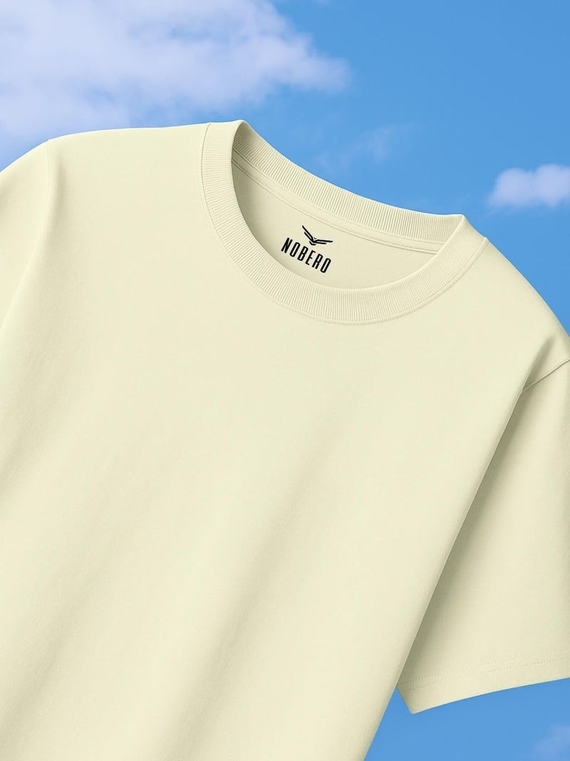 NOBERO Men's Solid Oversized Heavy Cotton T-Shirt - Image 2
