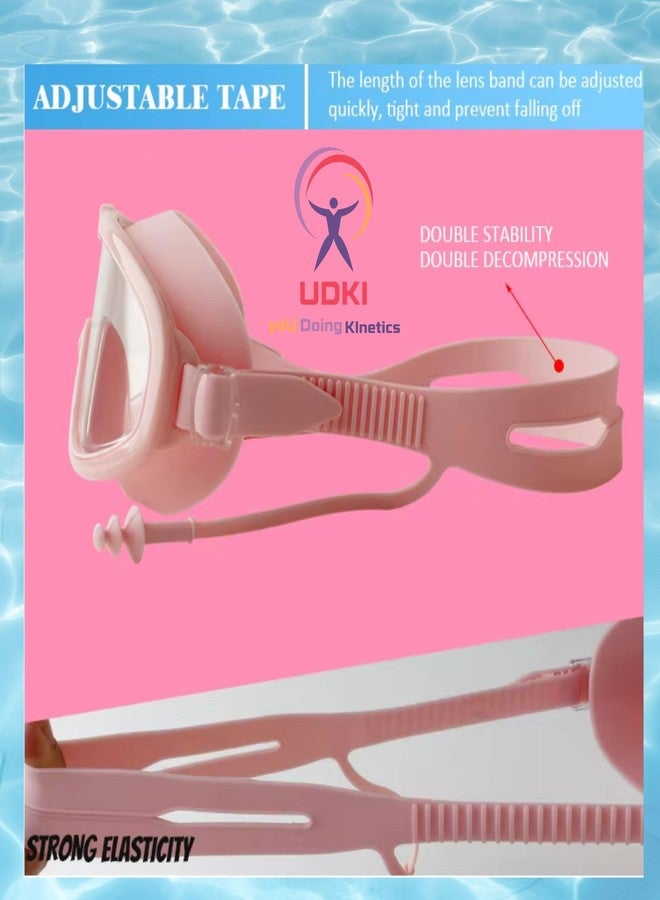 UDKI Kids Swimming Goggles with Ear Plugs | UV Shield with Clear Vision Glasses | Leakproof, Adjustable Silicone Swim Goggles | Boys Girls 3-16 Years Professional Swim Eyewear (001) - Image 4