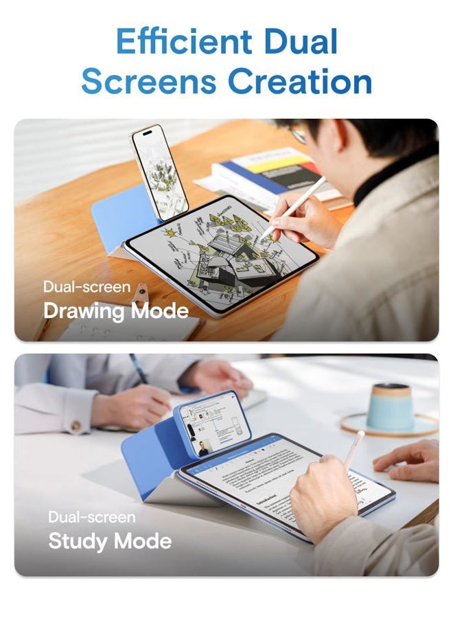 MOFT Dynamic Folio Case for iPad Pro 11 inch(2nd/3rd/4th Generation, 2020/2021/ 2022), Silm Magnetic Stand Case with 20+ Viewing Angles, Auto Wake/Sleep, Cement x Sapphire - Image 5