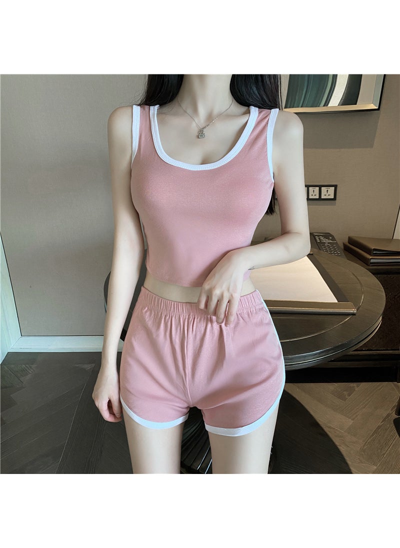 Generic - 2024 Summer Womens Casual Tank and Shorts Set Light gray - Image 1
