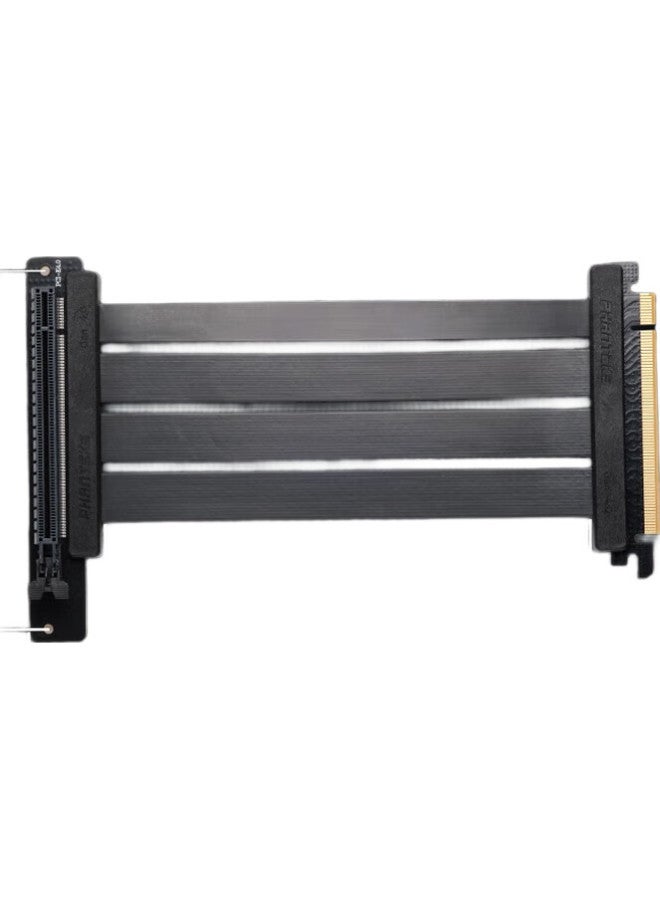 Phanteks Fl22 Black Pci-E5.0/4.0 Graphics Card Vertical Extension Cable, Double-Layer Bendable, Emi Anti-Electromagnetic Interference, Gold-Plated, 180 To 90 Degree Rotation, 5090 - Image 1