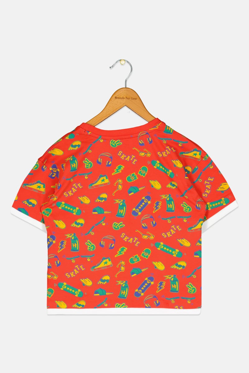 Hamleys Toddlers Boy Crew Neck Short Sleeve Graphic Print T-Shirt, Multicolor - Image 3