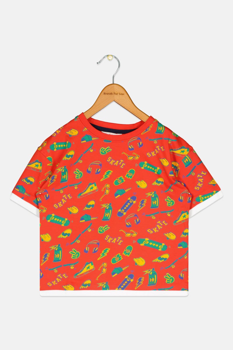 Hamleys Toddlers Boy Crew Neck Short Sleeve Graphic Print T-Shirt, Multicolor - Image 2