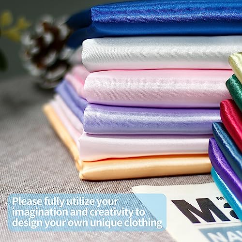 Homiest White Satin Fabric by The Yard, 1 Yard x 58 Inch Charmeuse Satin Fabric Silky & Shiny Cloth Fabric, Smooth Bridal Satin Fabric for Wedding Dress, Clothing Making, DIY Crafts, Sewing - Image 4