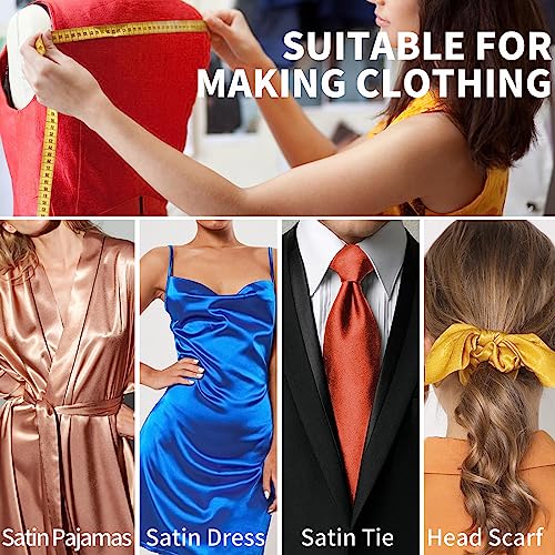 Homiest White Satin Fabric by The Yard, 1 Yard x 58 Inch Charmeuse Satin Fabric Silky & Shiny Cloth Fabric, Smooth Bridal Satin Fabric for Wedding Dress, Clothing Making, DIY Crafts, Sewing - Image 5