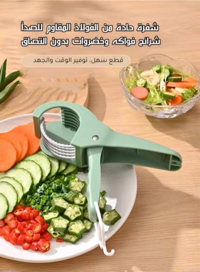 طقم سكاكين من الفولاذ المقاوم للصدأ مكون من 3 قطع + قطاعة خضروات يدوية – حل متكامل لتقطيع اللحوم والخضروات في المطبخ – سكاكين مشغولة يدويًا من قطعة واحدة مقاومة للكسر + قطاعة خضروات سهلة الاستخدام - Image 4