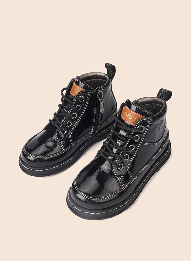 تارانيس حذاء تارانيس للأطفال حتى الكاحل - أسود عاكس - برباط قابل للتعديل وحلقة سحب - Image 1