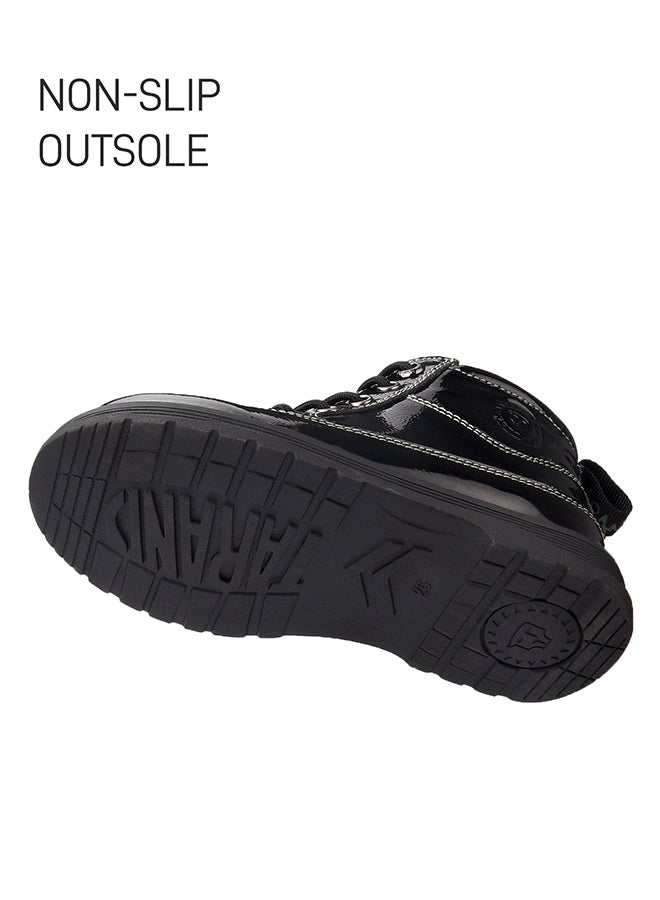 تارانيس حذاء تارانيس للأطفال حتى الكاحل - أسود عاكس - برباط قابل للتعديل وحلقة سحب - Image 5