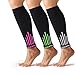 NEWZILL Calf Compression Sleeve for Men Women Footless Compression Socks for Shin Splint Relief Varicose Veins Leg Sleeve for Running Travel Nursing Fitness WhitePinkGreen 3Pairs SM - Image 1