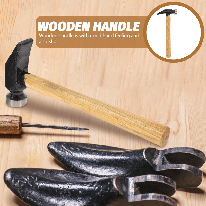 Wooden Handle Anti Slip Grip Shoe Making Hammer For Shoe Repair Crafting And Sole Maintenance - Image 3