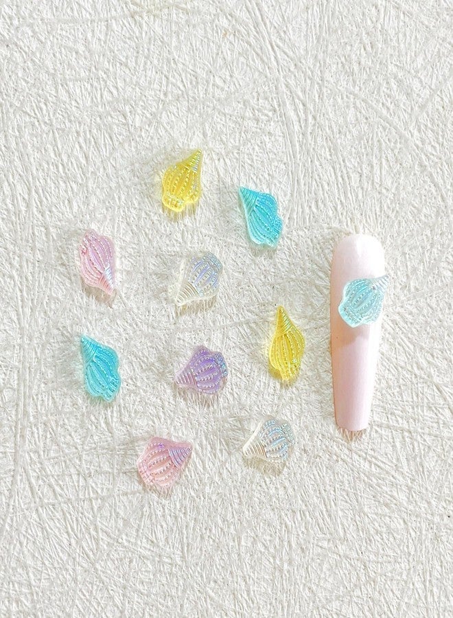 UCCASA 50Pcs Ocean Series Nail Charms 3D Resin Nail Art Supplies for Acrylic Nails Colorful Aurora Conch Nail Gems and Charms Kawaii Nail Charms Summer Nail Jewelry for Women DIY Nail Art Decoration - Image 3