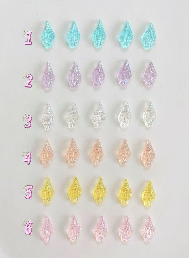 UCCASA 50Pcs Ocean Series Nail Charms 3D Resin Nail Art Supplies for Acrylic Nails Colorful Aurora Conch Nail Gems and Charms Kawaii Nail Charms Summer Nail Jewelry for Women DIY Nail Art Decoration - Image 4