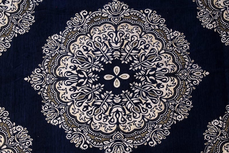 Purav Light Soft Touch Chenille Velvet Carpets for Living Room 5x7 feet Home Decor Carpet for Bedroom Floor Durries Mat Navy Blue - Image 2