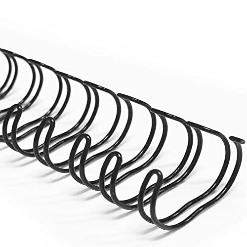 TOTiyea 50 Pack Double Loop Wire Binding Spines,1 Inch Diameter,2:1 Pitch,21-Loop, Black, 220 Sheets Capacity, Letter Size - Image 1